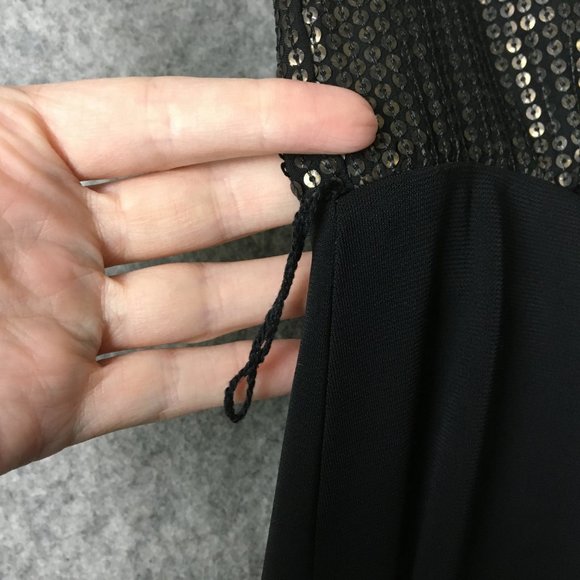 Narciso Rodriguez Dress XS Sequin Black Faux Wrap Cocktail Evening Party Satin - Picture 7 of 16